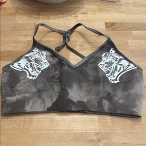 Darcsport Gray/Brown Tie-Dye Sports Bra
